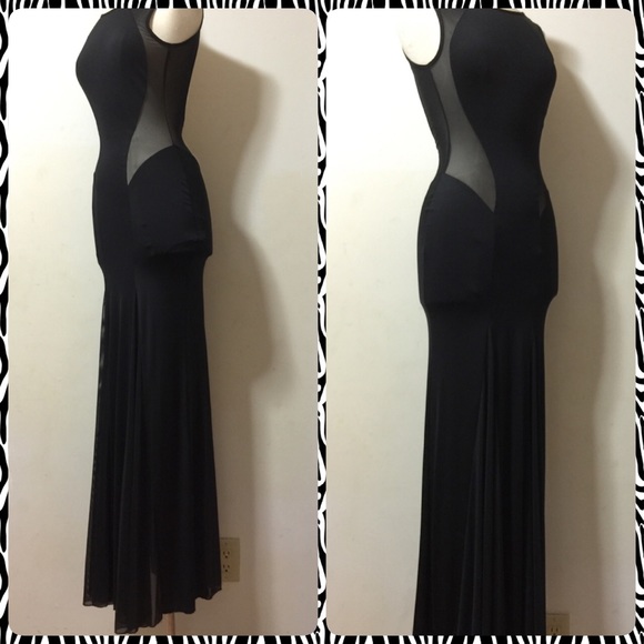 COPY - 💋💋💋Long Black Illusion Stretch dress💋💋💋 - Picture 3 of 8